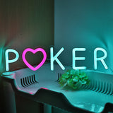 TONGER® Poker With Heart Wall LED Neon Sign Light