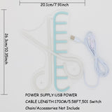 TONGER® Scissor Comb Wall LED Neon Sign Light