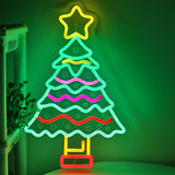 TONGER® Christmas Tree With Star Wall LED Neon Sign Light