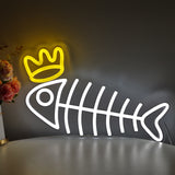 TONGER® Fish Shape With Crown Wall LED Neon Sign Light