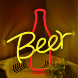 TONGER® Beer With Bottle Wall LED Neon Sign Light
