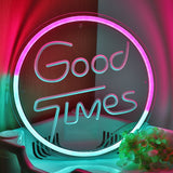 TONGER® Good times With Round Circle Wall LED Neon Sign Light