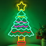 TONGER® Christmas Tree With Star Wall LED Neon Sign Light