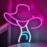 TONGER® Artistic Beauty Girl Wear Hat Wall LED Neon Sign Light