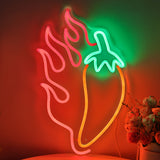 TONGER® Chilli With Fire Wall LED Neon Sign Light