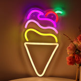 TONGER® Ice-cream Cone With Cherry Wall LED Neon Sign Light