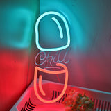 TONGER® Chill With Capsule Wall LED Neon Sign Light