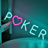 TONGER® Poker With Heart Wall LED Neon Sign Light