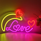 TONGER® Love With Moon Wall LED Neon Sign Light