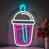 TONGER® Milk Tea Cup Wall LED Neon Sign Light