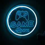 TONGER® Curve Game Room With Game Pad Handle Round Wall LED Neon Sign Light