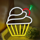 TONGER® Muffin Cup Cake With Cherry Wall LED Neon Sign Light