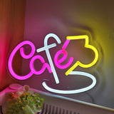 TONGER® Letter Cafe With Cofffee Cup Wall LED Neon Sign Light