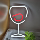 TONGER® Wine Glass Wall LED Neon Sign Light