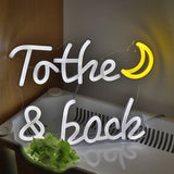 TONGER® To the Moon and Back Wall LED Neon Sign Light