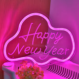 TONGER® Happy New Year With Cloud Wall LED Neon Sign Light