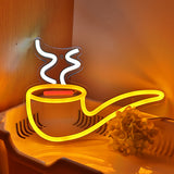 TONGER® Classic Smoking Pipe Tobacco Pipe Wall LED Neon Sign Light