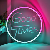 TONGER® Good times With Round Circle Wall LED Neon Sign Light