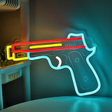 TONGER® Gun Pistol Shape Wall LED Neon Sign Light