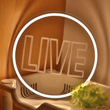TONGER® LIVE With Round Circle Wall LED Neon Sign Light