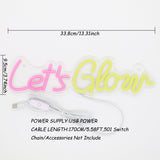 TONGER® Let's Glow Wall LED Neon Sign Light