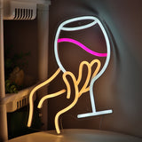 TONGER® Hand With Glasses Wall LED Neon Sign Light