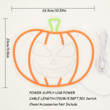 TONGER® Pumpkin Wall LED Neon Sign Light For Halloween Decoration