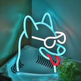 TONGER® Husky Huskies Dog Wear Sunglasses Wall LED Neon Sign Light