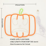 TONGER® Pumpkin Wall LED Neon Sign Light For Halloween Decoration