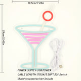 TONGER® Cocktails Wall LED Neon Sign Light