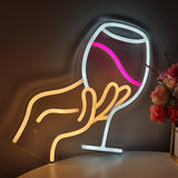 TONGER® Hand With Glasses Wall LED Neon Sign Light