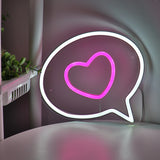 TONGER® Bubble Heart Wall LED Neon Sign Light