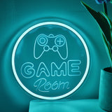 TONGER® Curve Game Room With Game Pad Handle Round Wall LED Neon Sign Light
