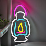 TONGER® Vintage Kerosene Lamp Oil Lamp Lantern Wall LED Neon Sign Light