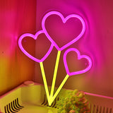 TONGER® Flying Heart Balloon Wall LED Neon Sign Light