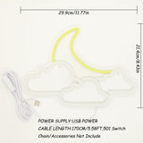 TONGER® Cloud With Moon Wall LED Neon Sign Light For Halloween Decoration