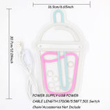 TONGER® Milk Tea Cup Wall LED Neon Sign Light