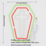 TONGER® Cross Coffin Wall LED Neon Sign Light