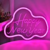 TONGER® Happy New Year With Cloud Wall LED Neon Sign Light