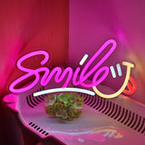 TONGER® Smile Letter With Smile Face Wall LED Neon Sign Light