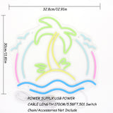 TONGER® Coconut tree with wave  Wall LED Neon Sign Light