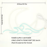 TONGER® Moon With Wave Wall LED Neon Sign Light