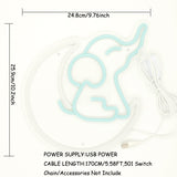 TONGER® Elephant Sit on Moon Wall LED Neon Sign Light