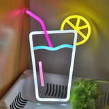 TONGER® Juice Cokatails With Lemon Wall LED Neon Sign Light