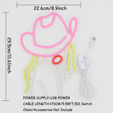TONGER® Cowgirl Wall LED Neon Sign Light
