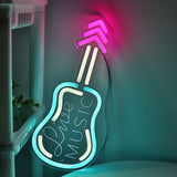 TONGER® Live Music With Guitar Wall LED Neon Sign Light