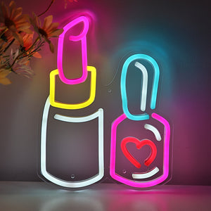 TONGER® Lipstick With Nail Polish Wall LED Neon Sign