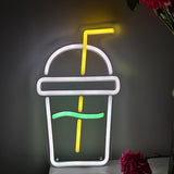 TONGER® Beverage Cup Wall LED Neon Sign Light