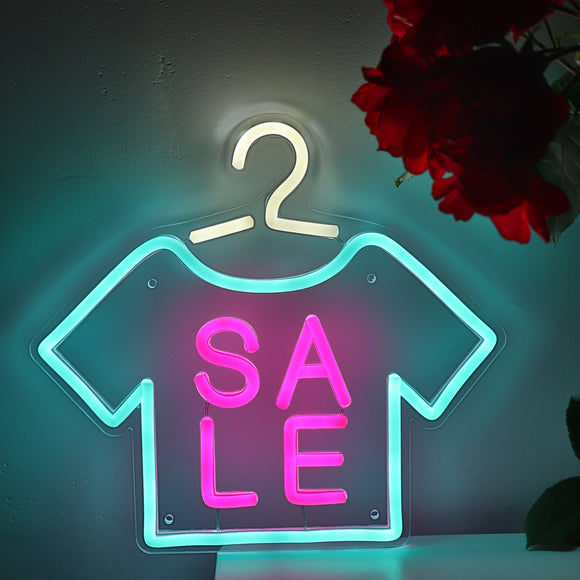 T-shirt SALE LED Neon Sign Light, Can be hang on the wall,Powered by USB