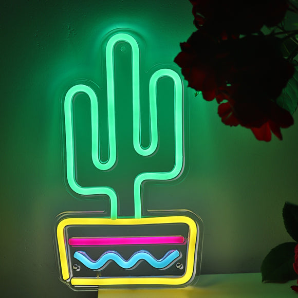 Cactus LED Neon Sign Light, Can be hang on the wall,Powered by USB